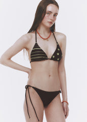 Zweiteiliger Riemchenbikini mit Independence Day-Print