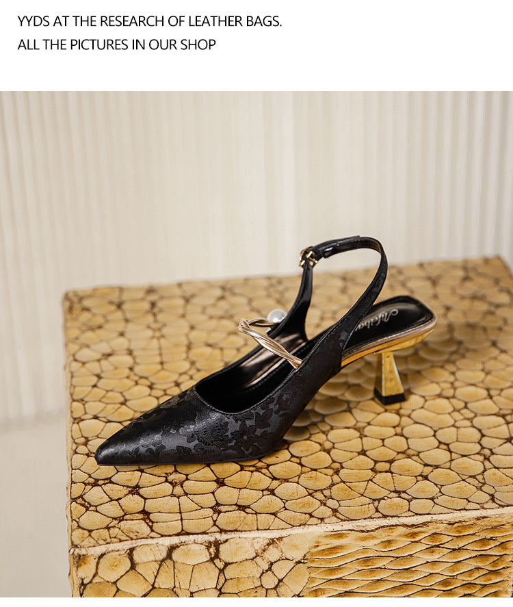 Faiga – Rosa Slingback-Pumps mit Perlen