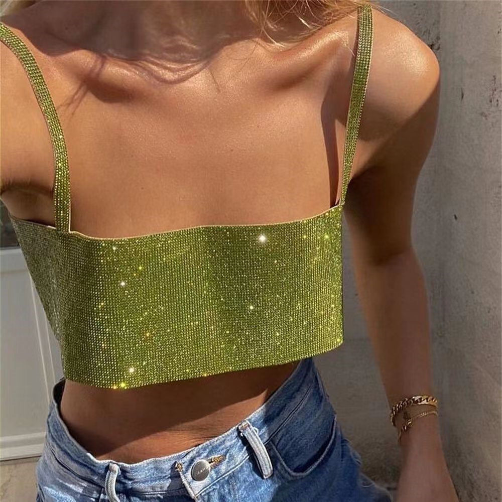 Glitzerndes Crop-Top „Text Me“