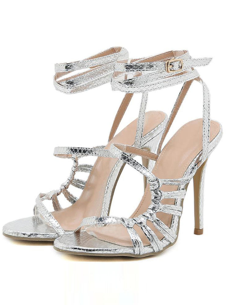 Riemchensandalen mit Stilettoabsatz