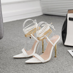 Sandalen mit Kettenabsatz