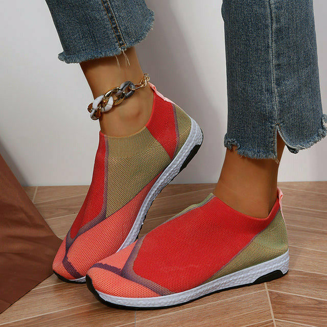 Mesh-Sneaker in Kontrastfarbe
