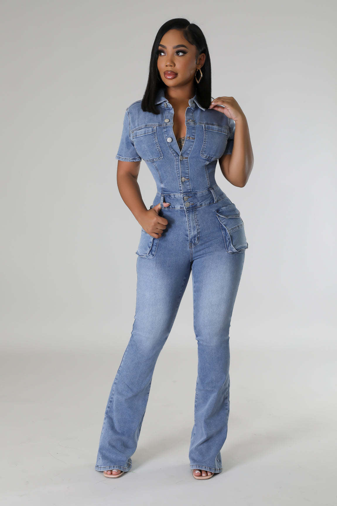 Easy Rider Pocketed Denim Jumpsuit Ins Street