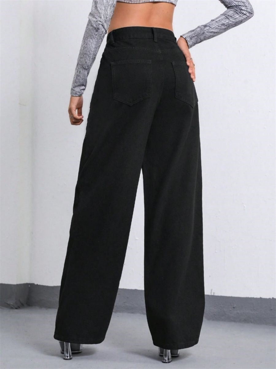 RISEN – Amanda – Jeans mit mittelhohem Bund und weitem Bein