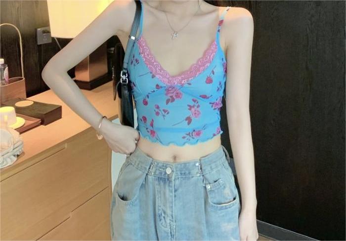 Roseythread Camisole-Oberteil mit Blumenmuster