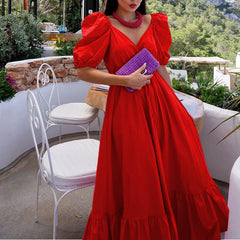 Solid Split Joint Square Collar Cake Skirt Dresses(3 colors) Ins Street