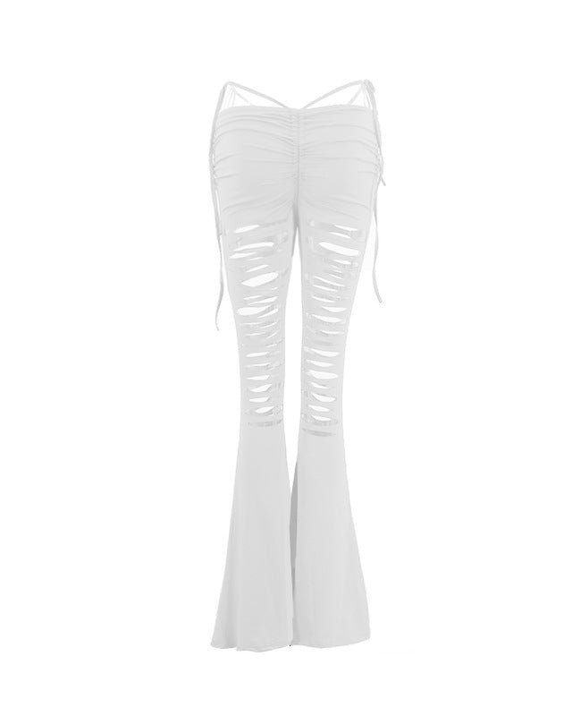Cayetlin – Zerrissene Schlaghose mit niedriger Taille