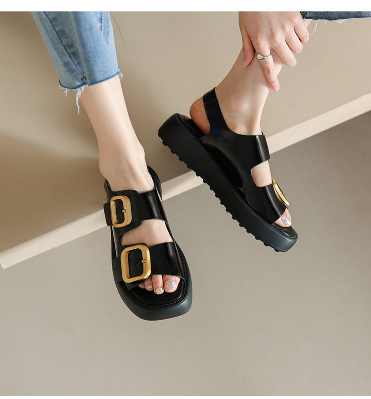 Women Fashion Leather Outdoor Casual Sandals Newgew Shoes