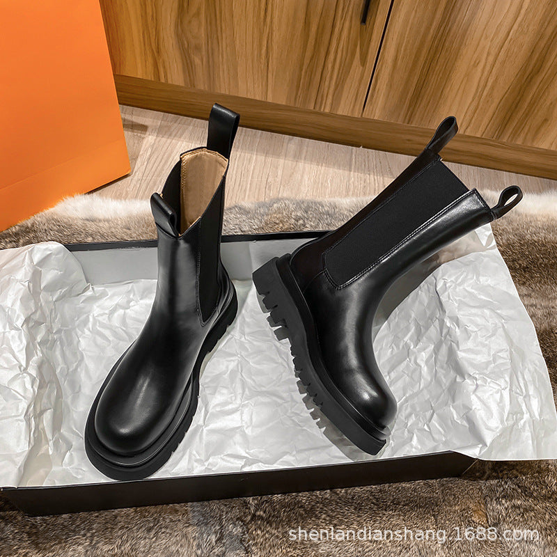 Chelsea-Stiefel im britischen Stil mit dicker Sohle