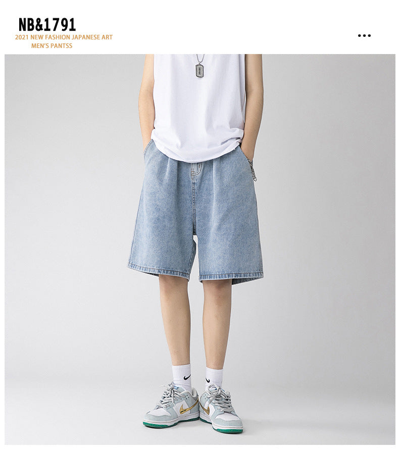 Hellblaue Herren Jeansshorts