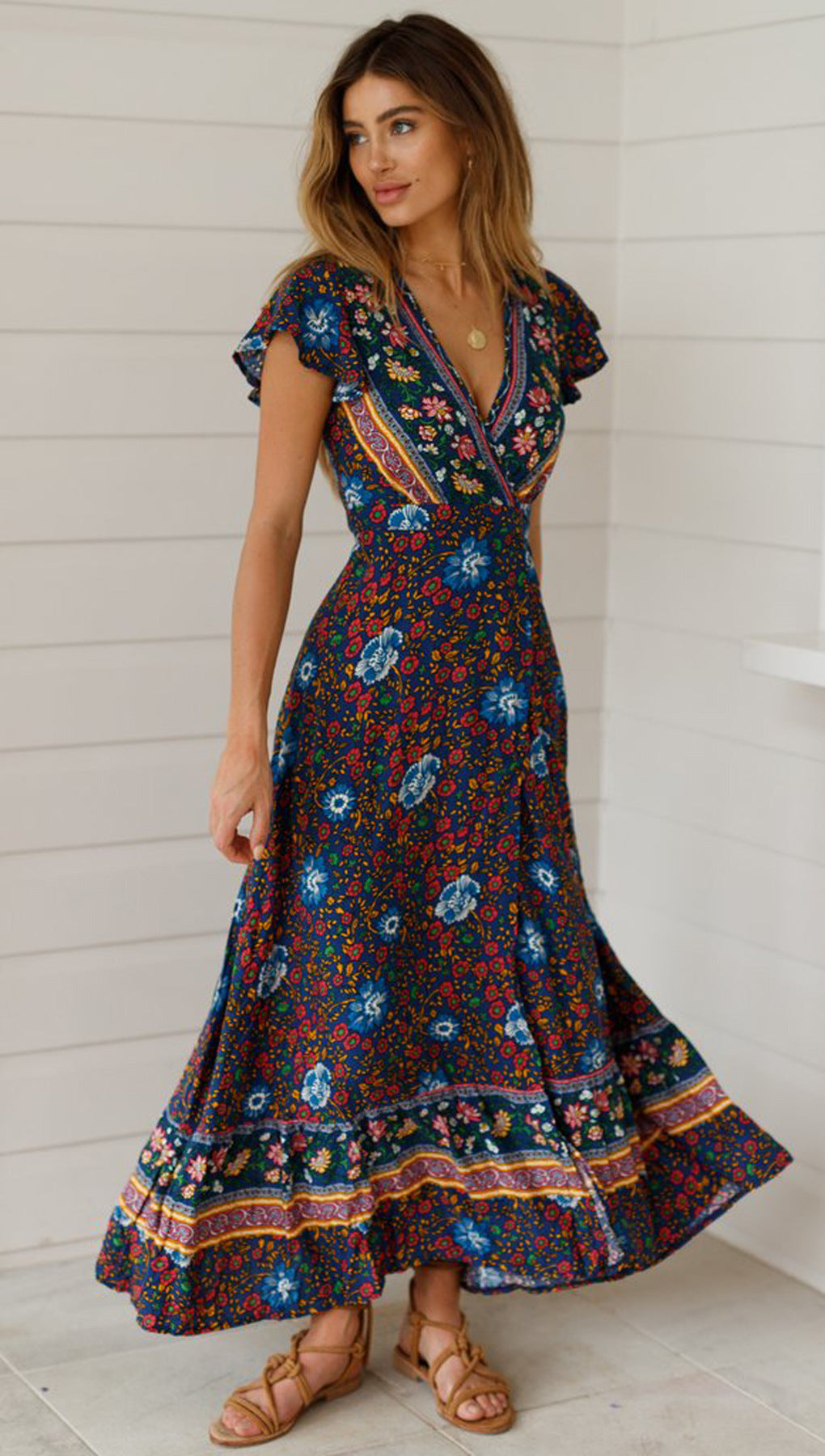 Maxi-Wickelkleid mit Tribute-Print