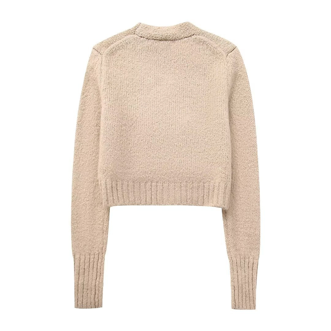Stone – Kurzer Cardigan aus Baumwollmischung mit Taschen - Anthrazit