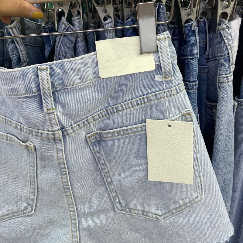 Streetwear-Strand-Jeansshorts im Used-Look