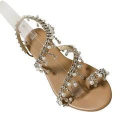 Slipper mit quadratischem Zehenring und schickem Dekor