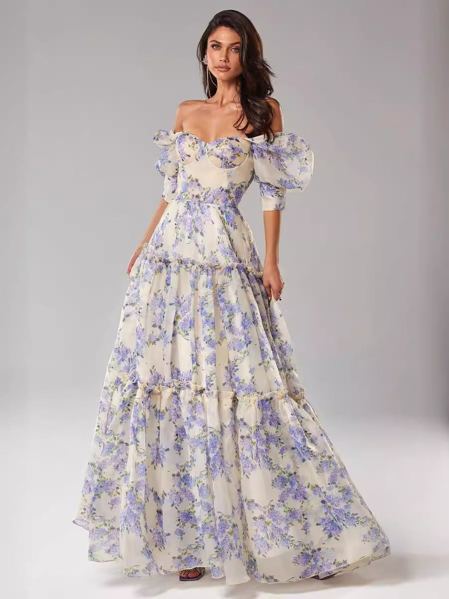Beyond The Waterfall Maxikleid mit Taschen und Stufen - ENDGÜLTIGER VERKAUF