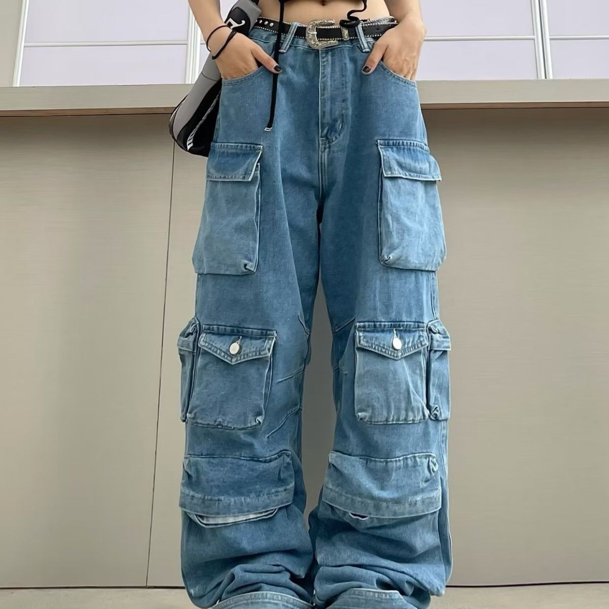 Übergroße Jeans „Persephone“ mit Taschen