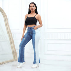 Achten Sie auf die Colorblock-Jeans - Schwarz
