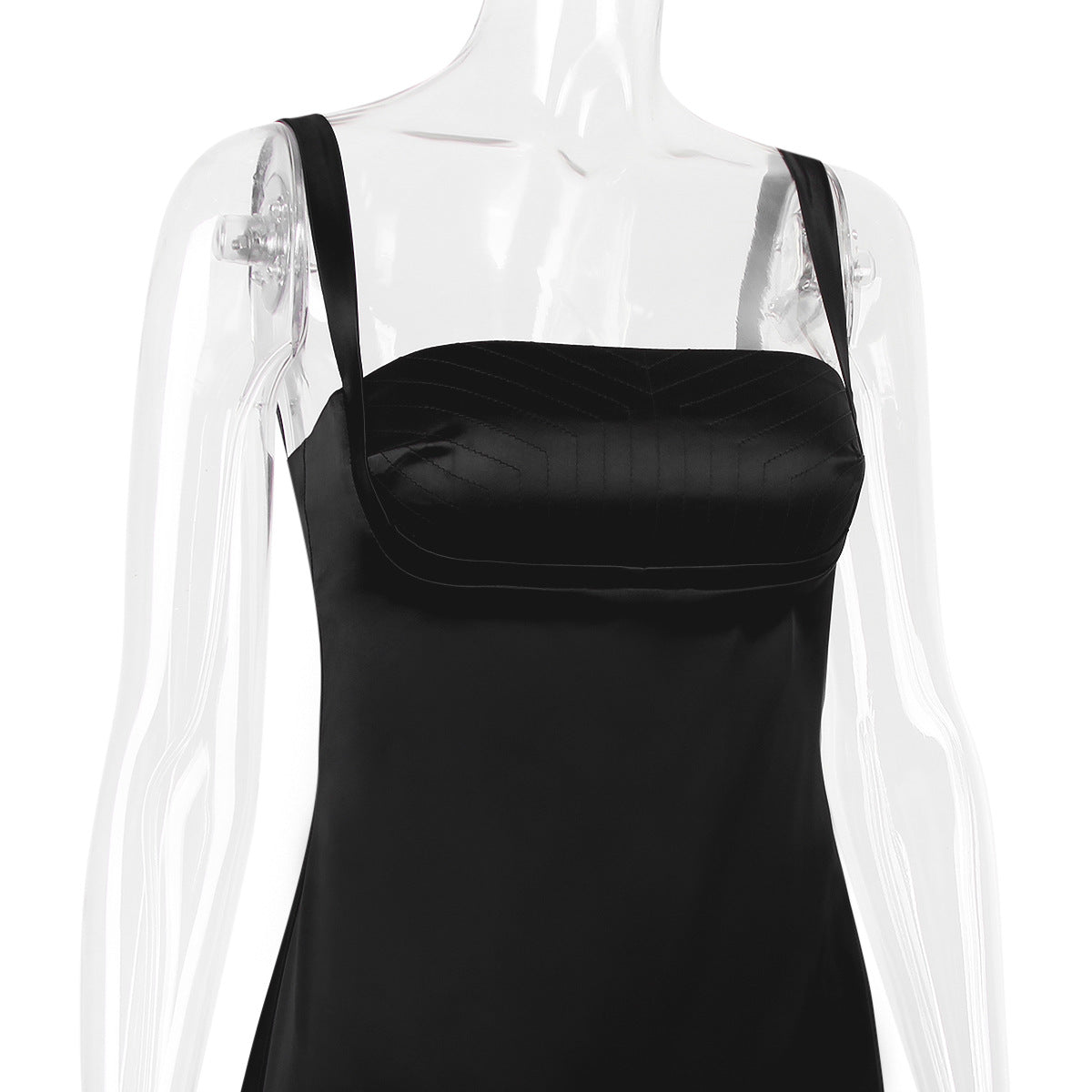 VESTIDO VINTAGE CREMA - Negro