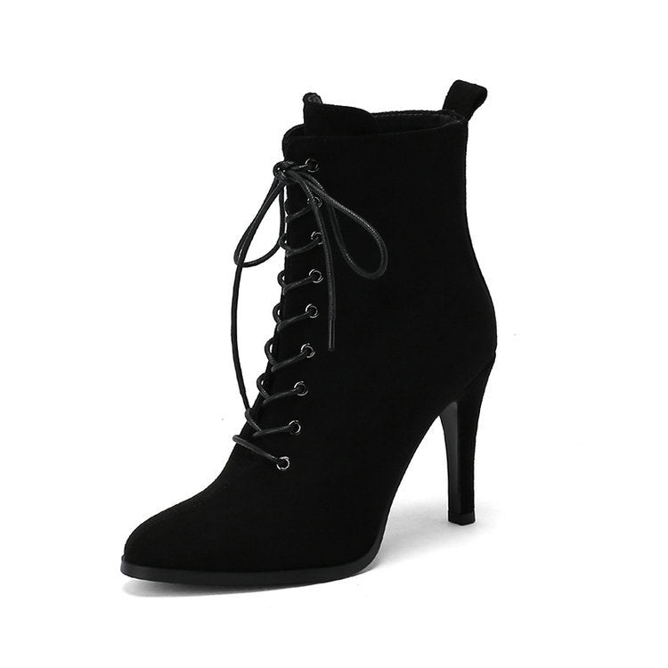 Botines con cordones de ante sintético esenciales