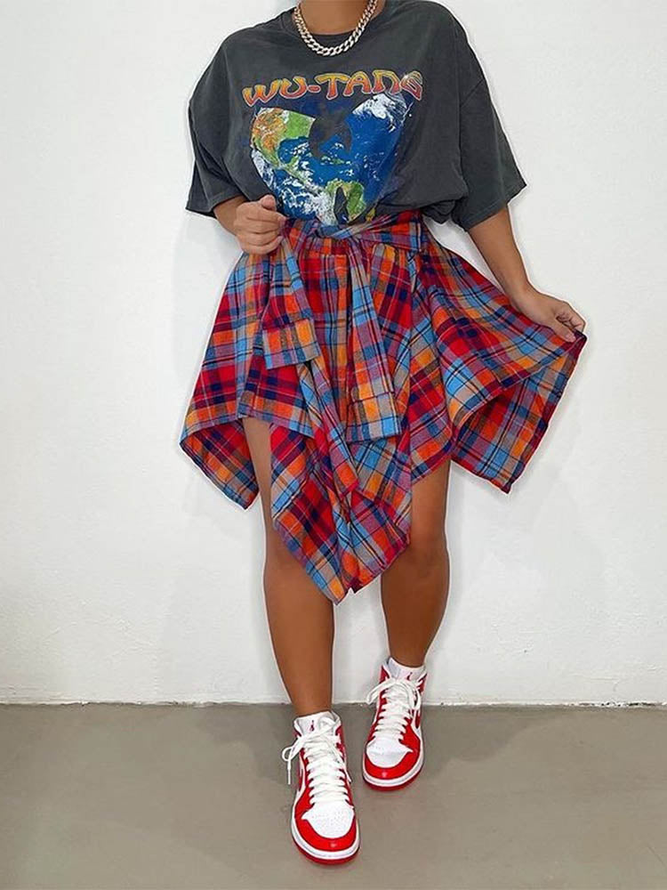 Karierter Midirock