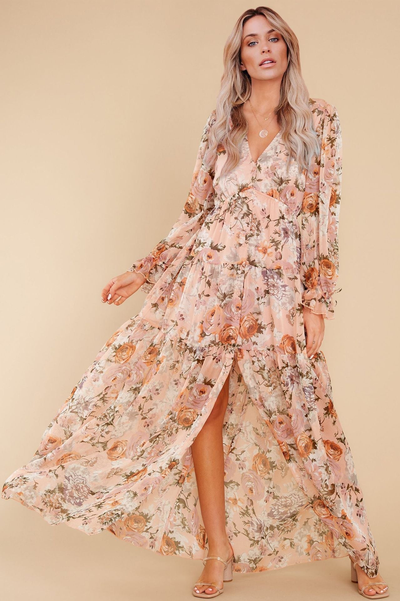 Prosperous Floral Chiffon Boho Maxi Dress - FINAL SALE Ins Street