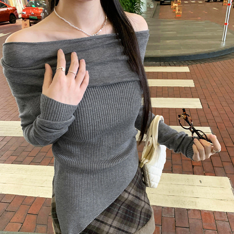 Flute Off-Shoulder Stricktop - Latte