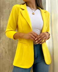 Traje de chaqueta de un botón con solapa de pico para mujer