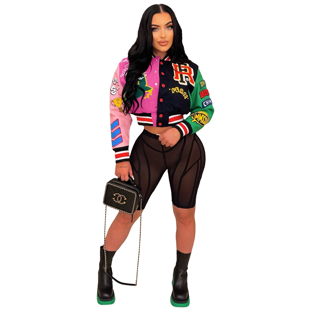 Kurze Collegejacke „Bright Future“