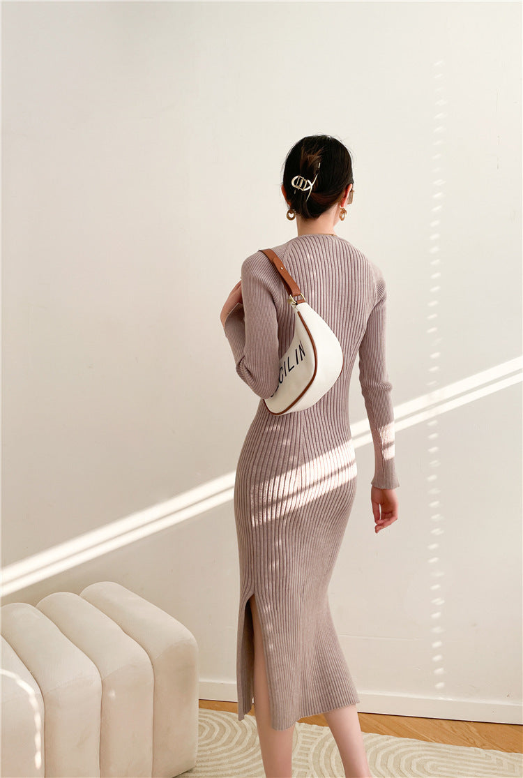 Midi-Bandagekleid mit V-Ausschnitt und Cut-outs