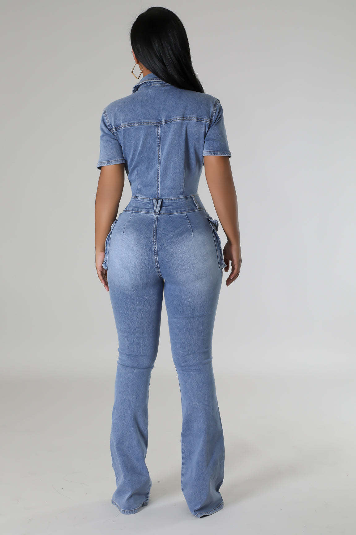 Easy Rider Pocketed Denim Jumpsuit Ins Street