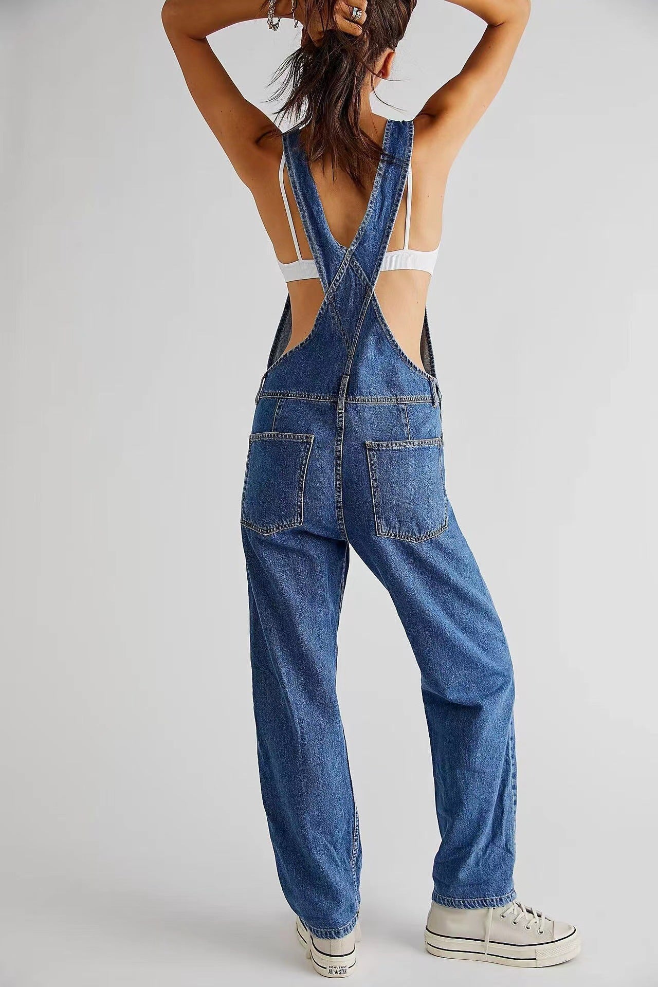 Keep It Loose Wide Leg Denim Overalls - Black Ins Street