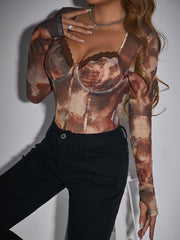 Body drapeado con estampado floral de Tompkins