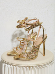 Riemchensandalen mit Stilettoabsatz