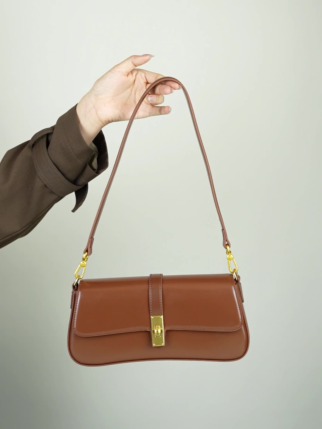 Vintage Design Pflanzlich gegerbte Tasche Schulter Umhängetasche