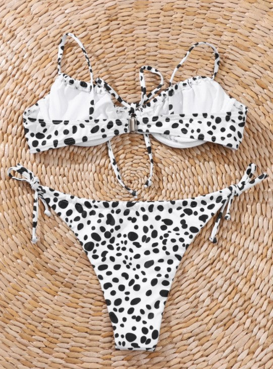 Bikini-Set mit Schleife und hoher Taille