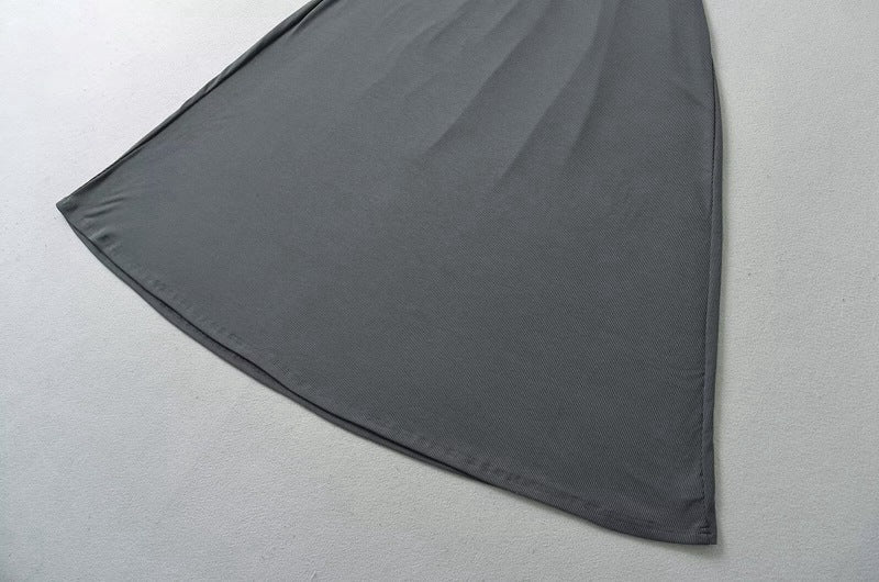 Anabella – Schwarzes Maxikleid mit Schnürung - Grau