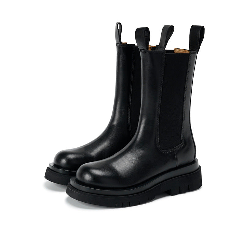 Chelsea-Stiefel im britischen Stil mit dicker Sohle