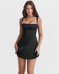 Minivestido de cuarzo rosa - Negro