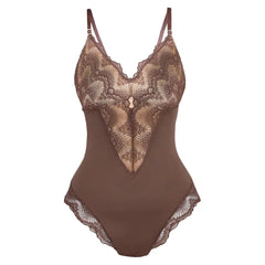 Schwarzer schulterfreier Spitzen-Bodysuit für Damen