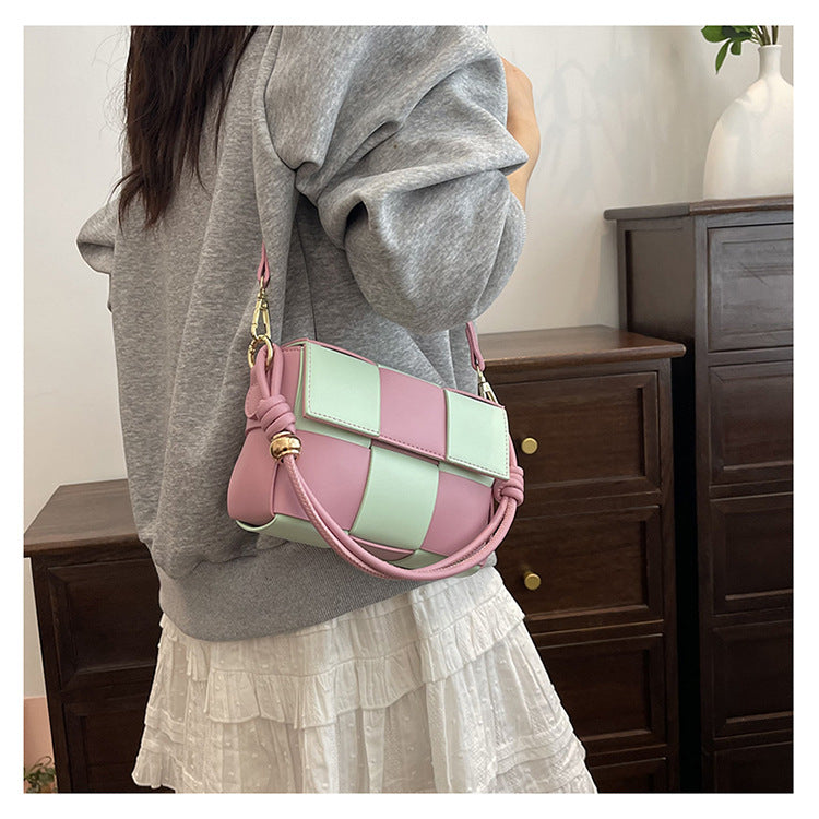 Damen Schultertasche in Kontrastfarbe