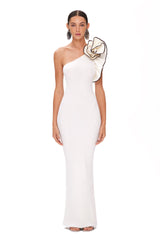 Floral Maxi Dress with Halter Neck - White