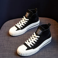 High-Top-Sneakers aus Wildleder mit Schnürung