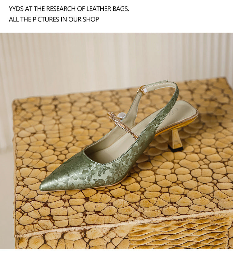 Faiga – Rosa Slingback-Pumps mit Perlen
