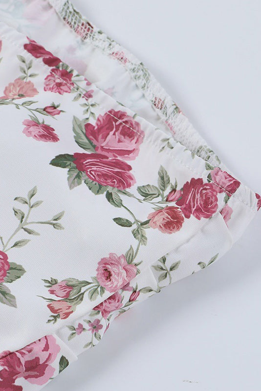Minivestido floral sin tirantes