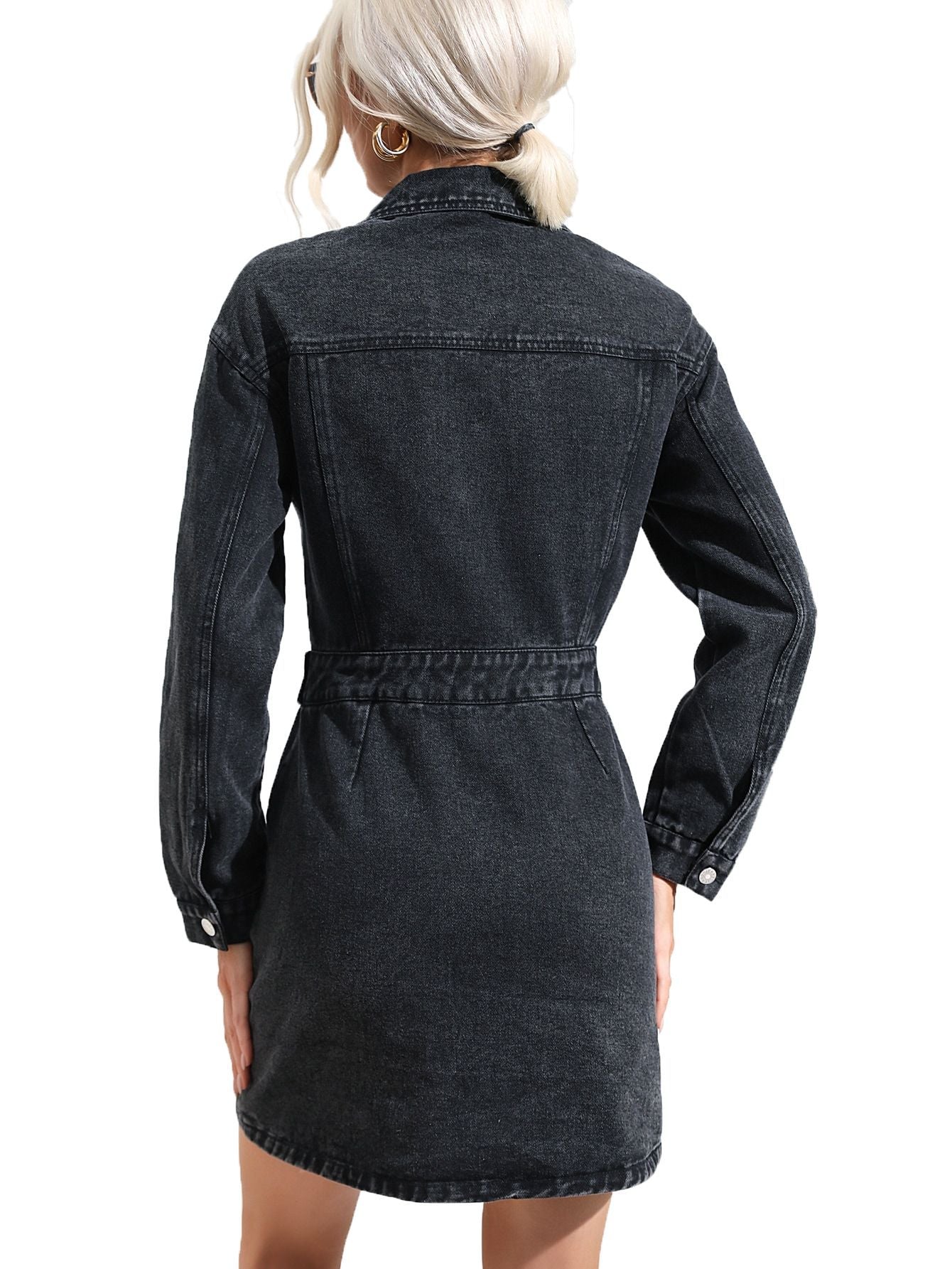 Hose mit weitem Bein und hoher Taille