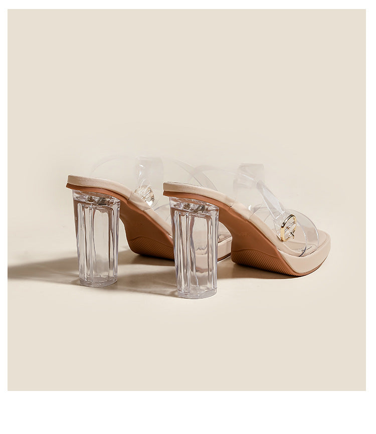 Die Glam Life Lucite Plateau-Absätze