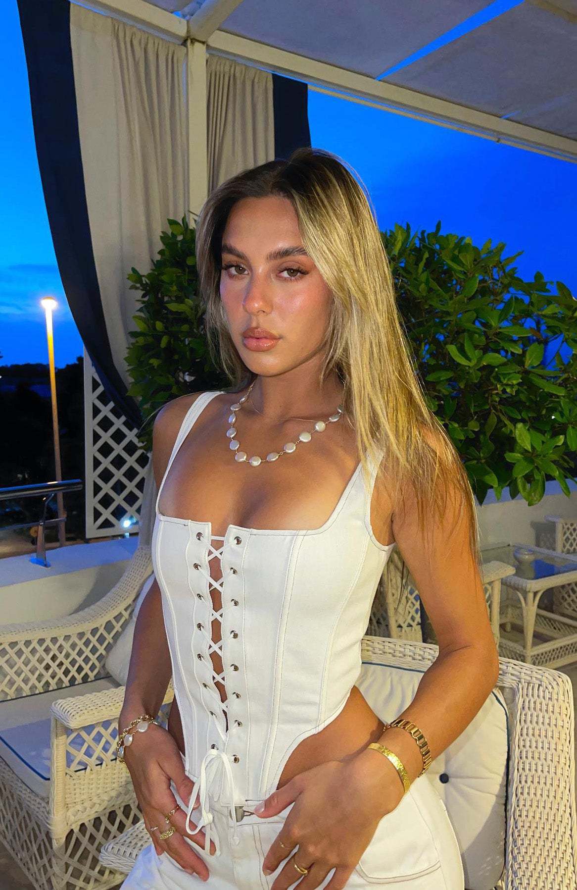 Divine Twilight Korsett-Oberteil mit Schnürsenkeln