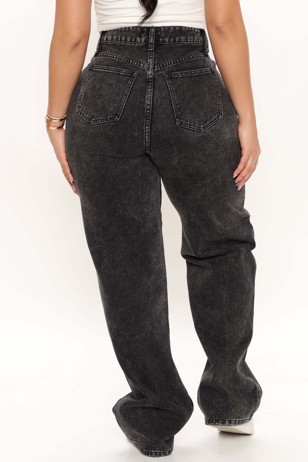 Night Out In LA Straight Leg Jeans - Schwarz
