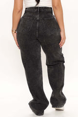 Night Out In LA Straight Leg Jeans - Schwarz