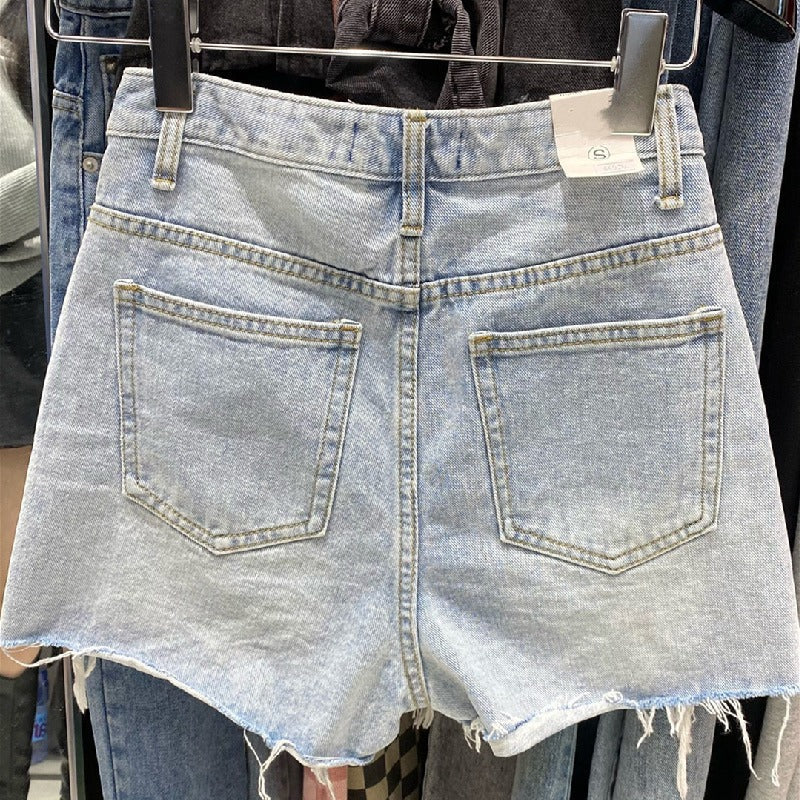 Streetwear-Strand-Jeansshorts im Used-Look